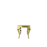 Luxury Gold Frame Lamp Table with White Marble Effect Top