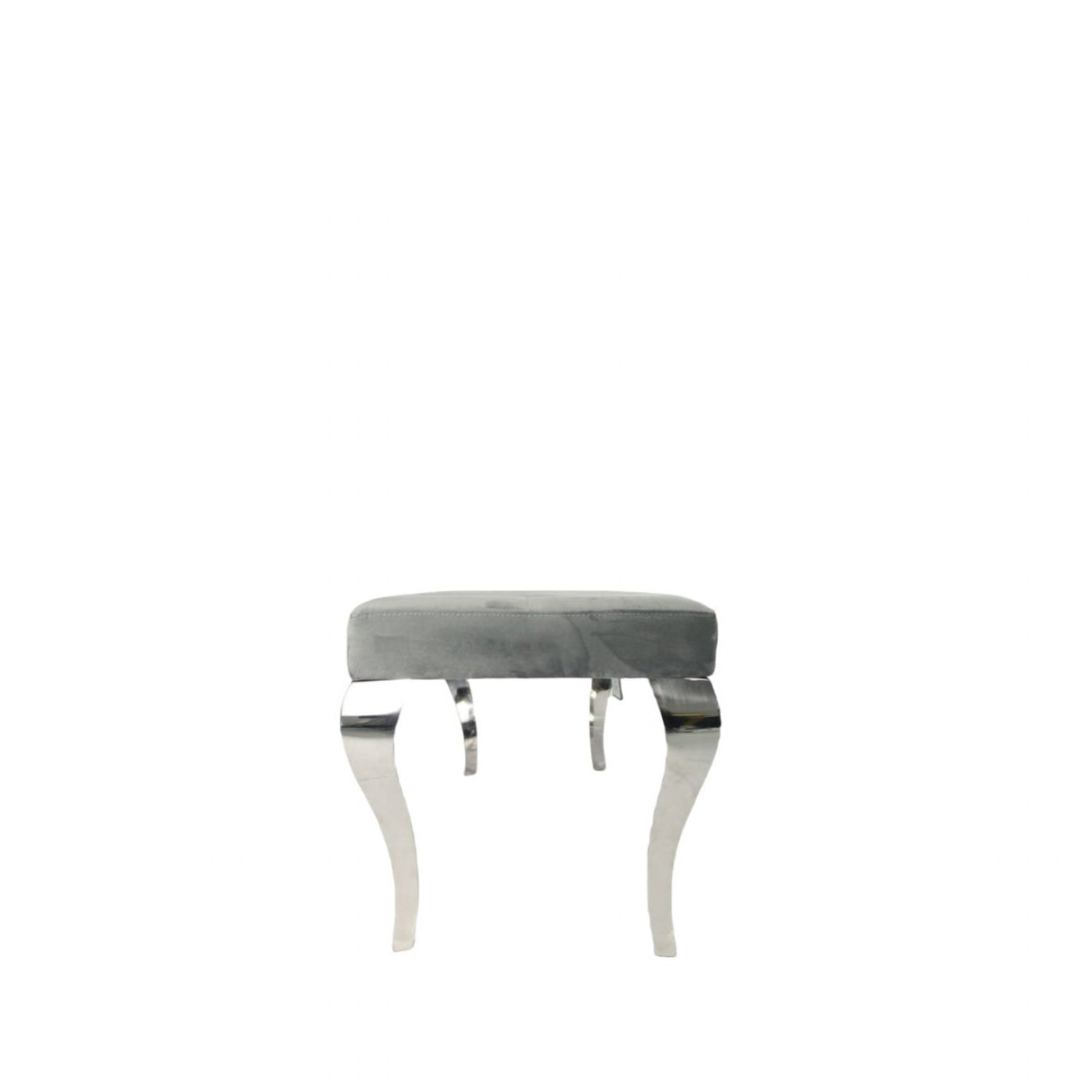Luxury Dark Grey Velvet Upholstered 160cm Bench with Chrome Legs