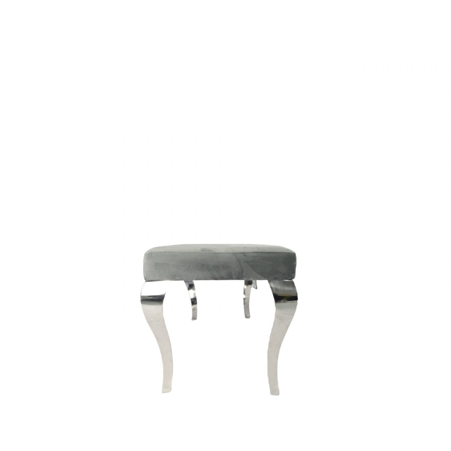 Luxury Dark Grey Velvet Upholstered 160cm Bench with Chrome Legs