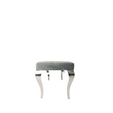 Luxury Dark Grey Velvet Upholstered 160cm Bench with Chrome Legs