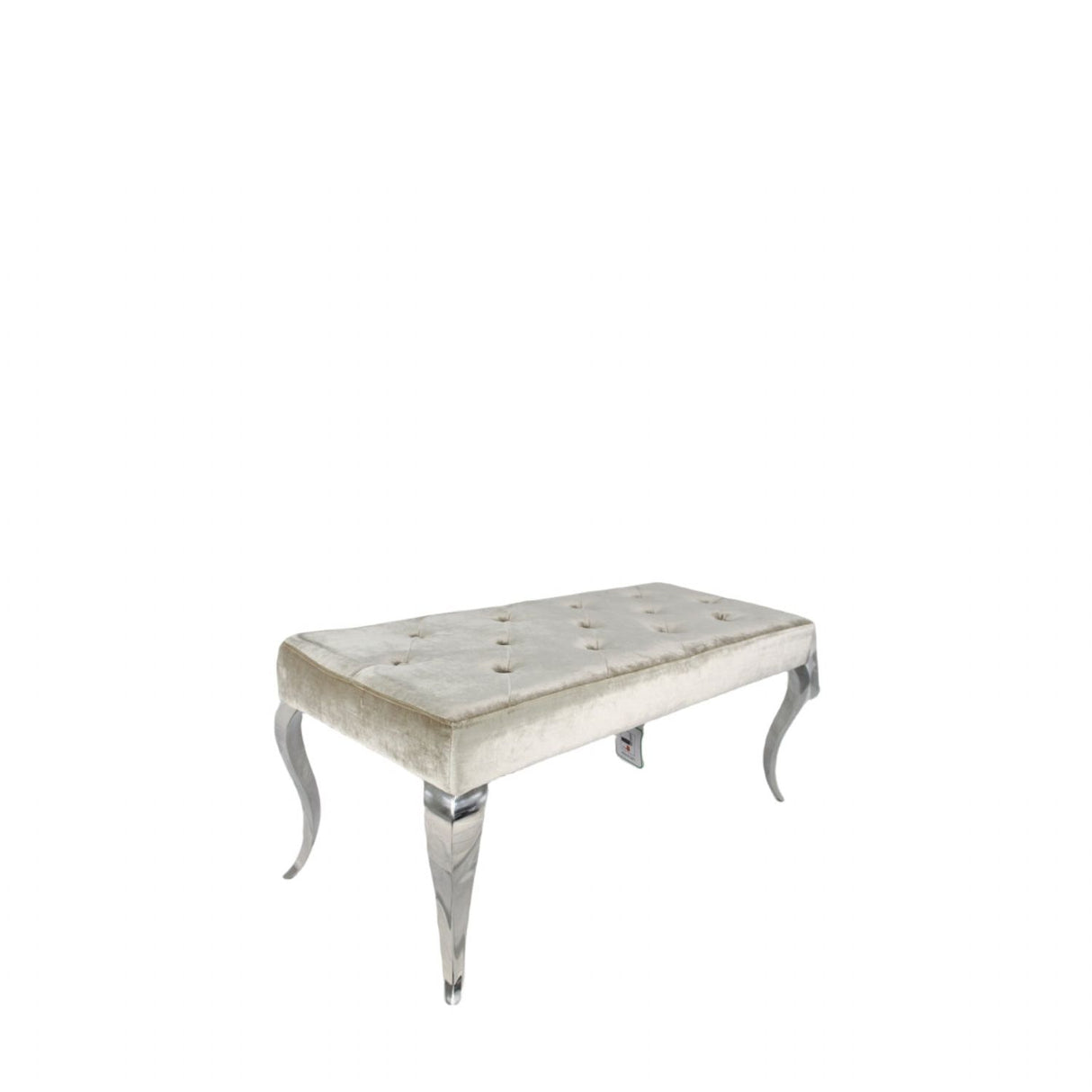 Luxury Shiny Mink Velvet Bench with Chrome Italian Style Legs 130cm