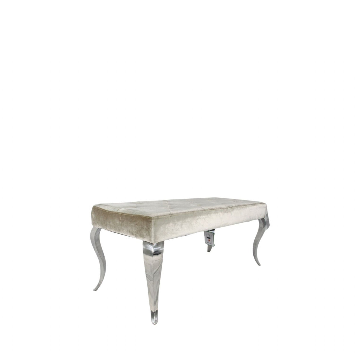 Luxury Shiny Mink Velvet Bench with Chrome Italian Style Legs 130cm