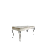 Luxury Shiny Mink Velvet Bench with Chrome Italian Style Legs 130cm