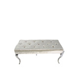 Luxury Shiny Mink Velvet Bench with Chrome Italian Style Legs 130cm
