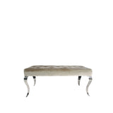 Luxury Shiny Mink Velvet Bench with Chrome Italian Style Legs 130cm
