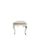 Luxury Shiny Mink Velvet Bench with Chrome Italian Style Legs 130cm