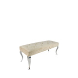 Luxury Plush Mink Velvet Bench with Chrome Italian Style Legs 130cm
