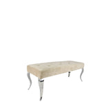 Luxury Plush Mink Velvet Bench with Chrome Italian Style Legs 130cm