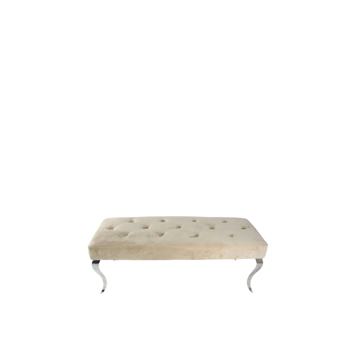 Luxury Plush Mink Velvet Bench with Chrome Italian Style Legs 130cm