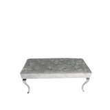 Luxury Silver Grey Shimmer Velvet Bench with Chrome Legs 160cm
