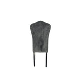 Luxury Dark Grey Velvet Dining Chair with Chrome Metal Legs