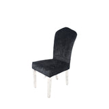 Luxury Black Crushed Velvet Dining Chair with Chrome Metal Legs