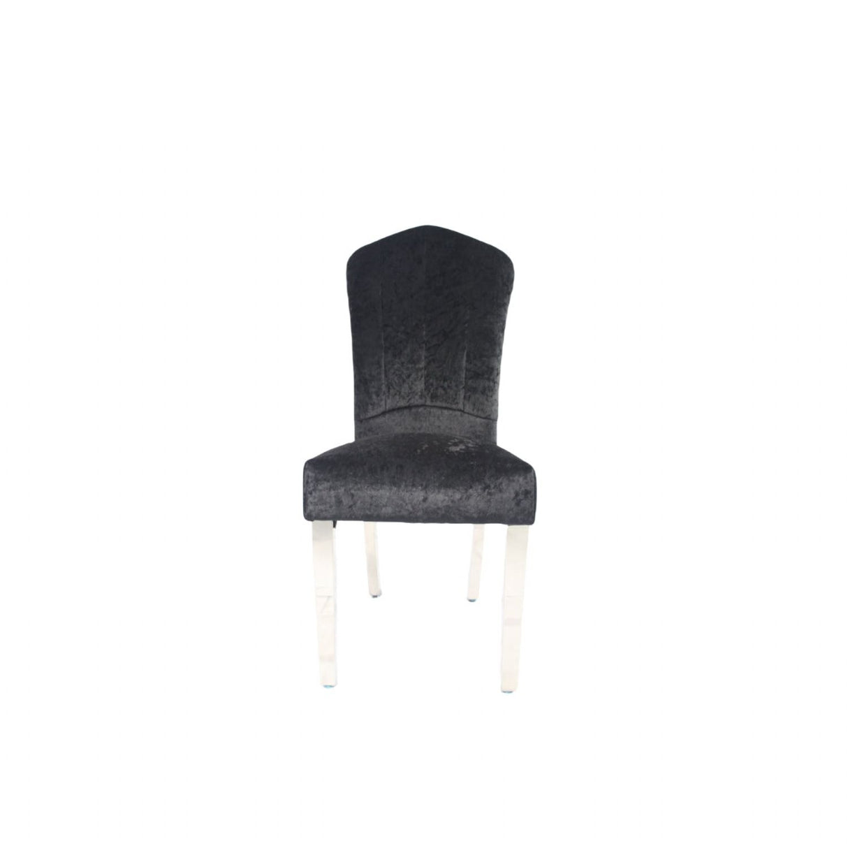 Luxury Black Crushed Velvet Dining Chair with Chrome Metal Legs