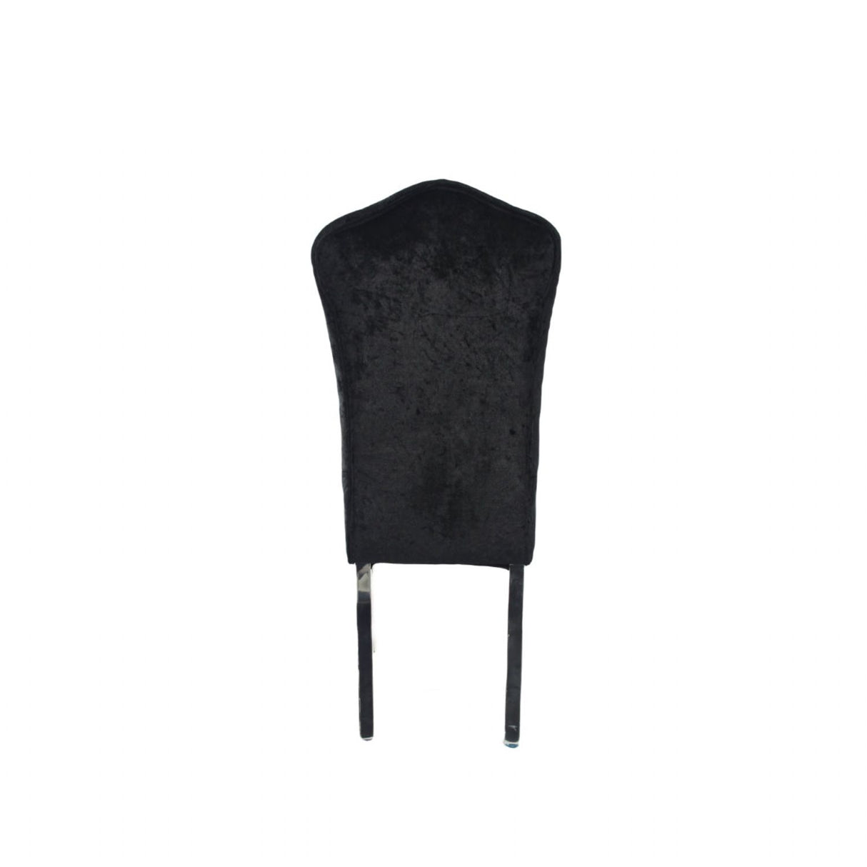 Luxury Black Crushed Velvet Dining Chair with Chrome Metal Legs