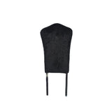 Luxury Black Crushed Velvet Dining Chair with Chrome Metal Legs