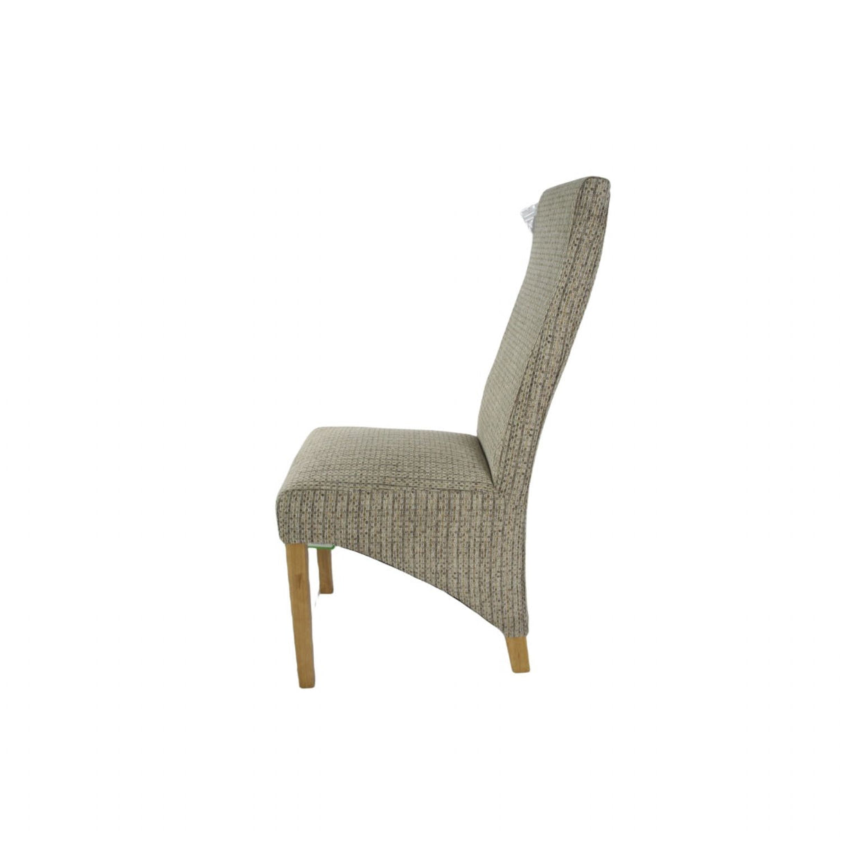 Modern Mixed Brown Fabric Dining Chair with Oak Legs
