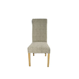 Modern Mixed Brown Fabric Dining Chair with Oak Legs