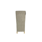 Modern Mixed Brown Fabric Dining Chair with Oak Legs