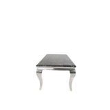 Luxury Black Marble Effect Coffee Table with Chrome Italian Style Legs