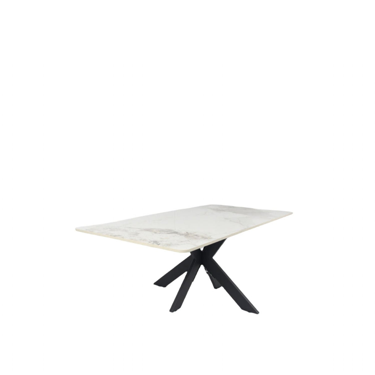 Modern Grey Ceramic Coffee Table with Black Cross Pedestal Base