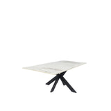 Modern Grey Ceramic Coffee Table with Black Cross Pedestal Base