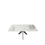 Modern Grey Ceramic Coffee Table with Black Cross Pedestal Base