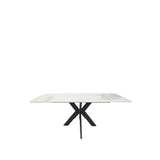 Modern Grey Ceramic Coffee Table with Black Cross Pedestal Base