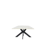 Modern Grey Ceramic Coffee Table with Black Cross Pedestal Base