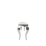 Luxury White Marble Effect Rectangular Console Table with Chrome Legs