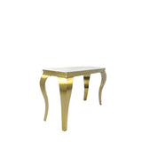 Luxury White Marble Effect 1.2m Console Table with Gold Metal Frame