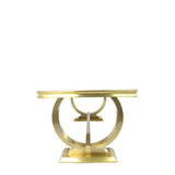 Luxury White Marble Effect 200cm Dining Table with Gold Circular Pedestal Base