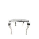 Luxury Grey Marble Effect Dining Table with Chrome Italian Style Legs