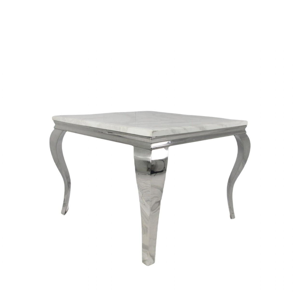 Luxury Grey Marble Effect Dining Table with Chrome Italian Style Legs