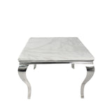 Luxury Grey Marble Effect Dining Table with Chrome Italian Style Legs
