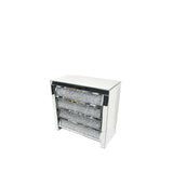 Mirrored 4 Drawer Bedside Cabinet with Crushed Crystal Drawer Fronts