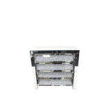 Mirrored 4 Drawer Bedside Cabinet with Crushed Crystal Drawer Fronts