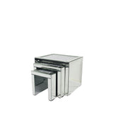 Mirrored Nest of 3 Tables with Crushed Crystal Tops