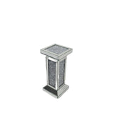 Mirrored Crushed Crystal Pedestal Display Stand with Square Top
