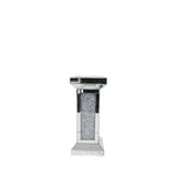 Mirrored Crushed Crystal Pedestal Display Stand with Square Top