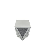 Mirrored Geometric Coffee Table with Crushed Diamond Triangle Panels