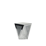 Mirrored Geometric Coffee Table with Crushed Diamond Triangle Panels