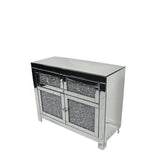 Silver Mirrored Crystal Effect 2 Door 2 Drawer Small Sideboard