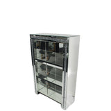 Mirrored Crushed Diamond Display Bookcase with Glass Shelves