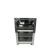 Mirrored Crushed Diamond Display Bookcase with Glass Shelves