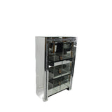 Mirrored Crushed Diamond Display Bookcase with Glass Shelves
