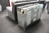 Silver Mirrored Crystal Effect 2 Door 3 Drawer Large Sideboard