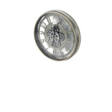 Industrial Silver Skeleton Gear Decorative Wall Clock