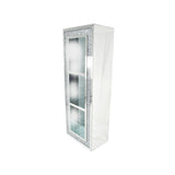 Mirrored High Display Bookcase with Crushed Crystal Frame and Glass Shelves