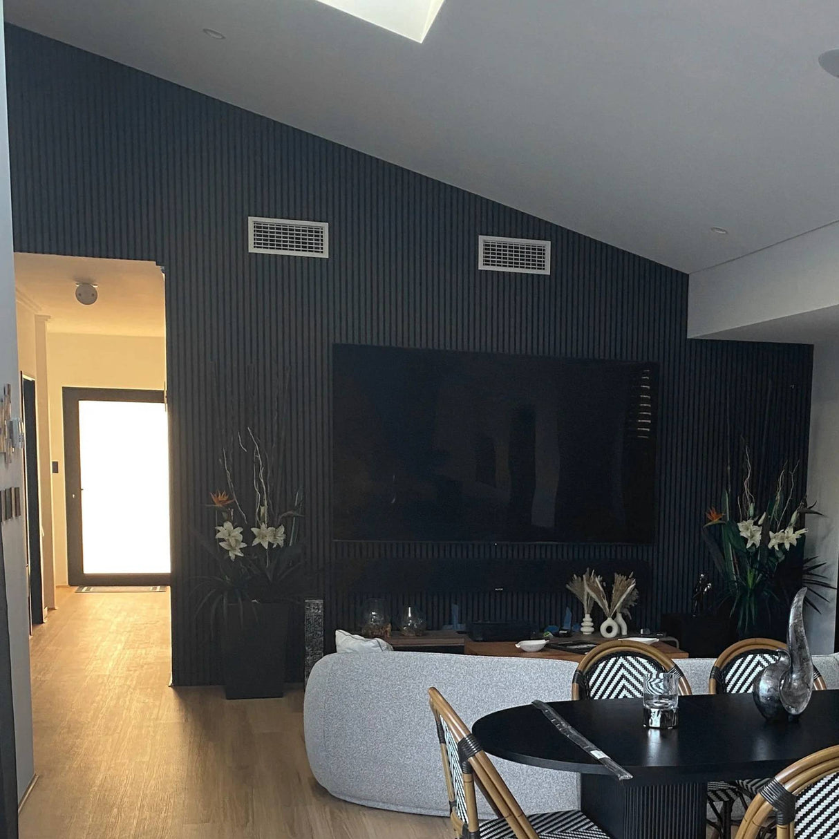Black Slatted Acoustic Wall Panel 60 x 240cm