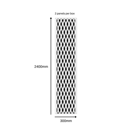 Wood Veneer Acoustic Lattice Wall Panels - 30cm x 240cm (2 pack)